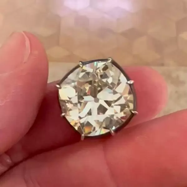 12ct Cuhsion Cut White Sapphire Enamel Engagement Ring