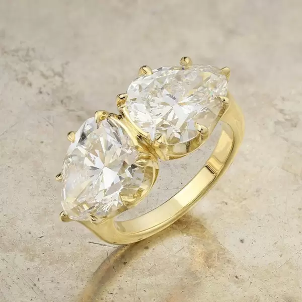 10.8ct Pear Cut White Sapphire Two-Stone Engagement Ring