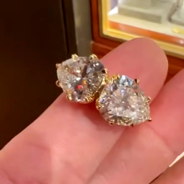 10.8ct Pear Cut White Sapphire Two-Stone Engagement Ring