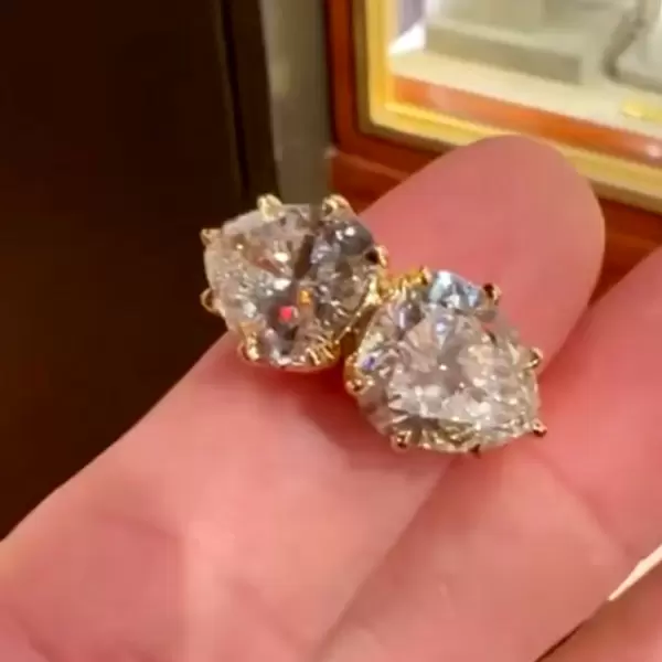 10.8ct Pear Cut White Sapphire Two-Stone Engagement Ring