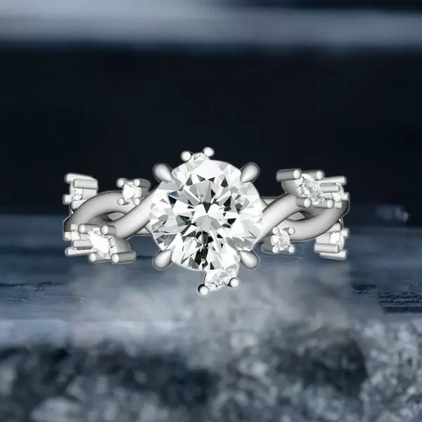 2.7ct White Sapphire Vine Wrapping Engagement Ring