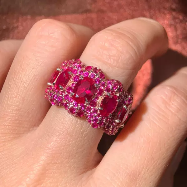 12ctw Ruby and Fuchsia Sapphire Cocktail Ring
