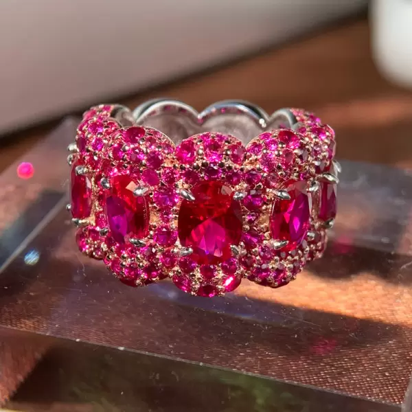 12ctw Ruby and Fuchsia Sapphire Cocktail Ring