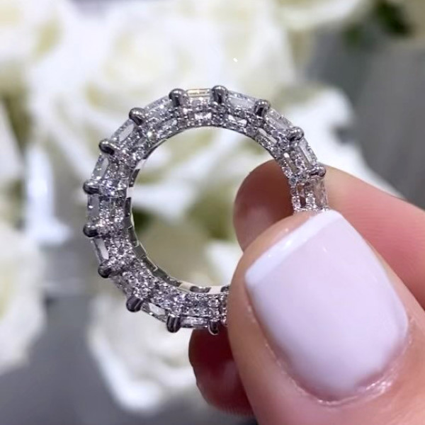 6ctw Radiant Cut Paved Classic Eternity Ring