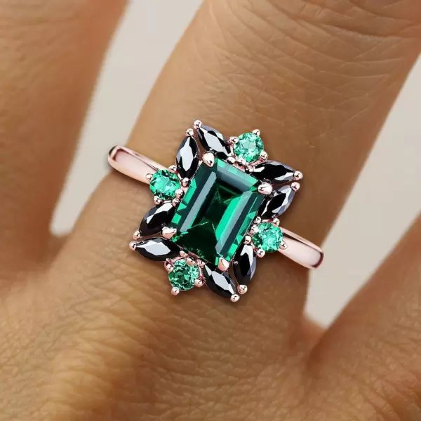 4ct Emerald Cut Emerald Vintage Promise Ring