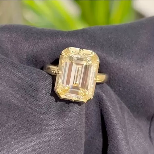 8.5ct Emerald Cut White Sapphire Vintage Engagement Ring