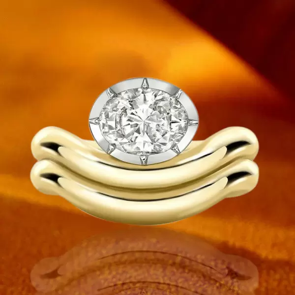 2ct Oval Cut White Sapphire Wave Shank Engagement Ring