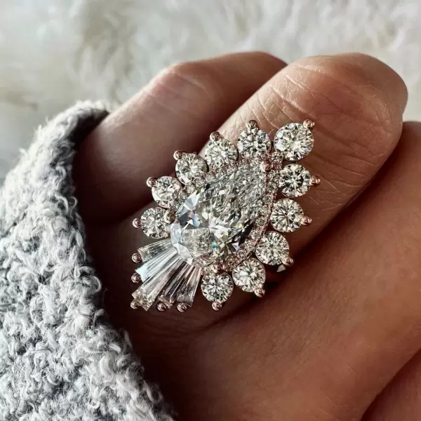 White sapphire cocktail hot sale ring
