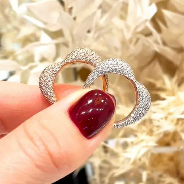Paved White Sapphire Heart Promise Ring