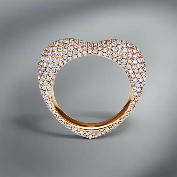Paved White Sapphire Heart Promise Ring