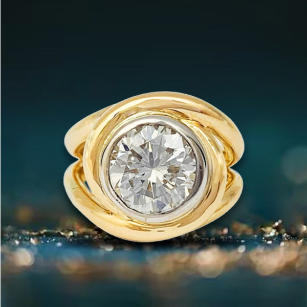 3.8ct Round Cut White Sapphire Split Shank Engagement Ring