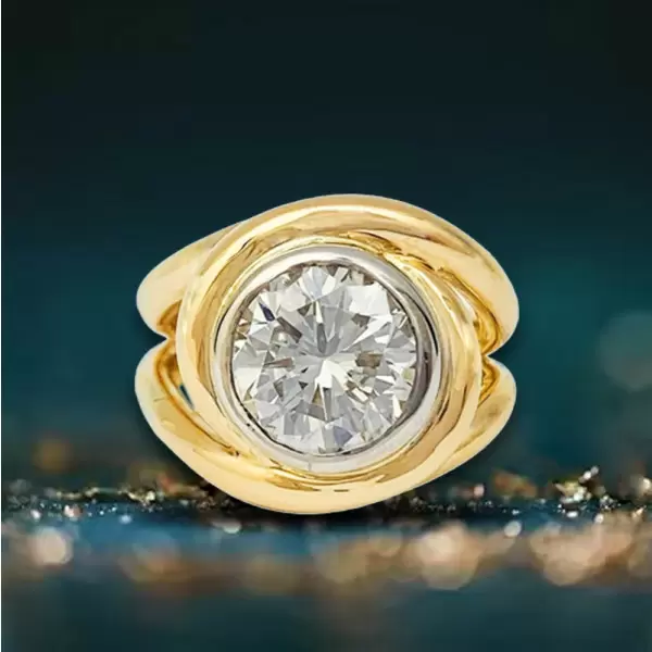 3.8ct Round Cut White Sapphire Split Shank Engagement Ring