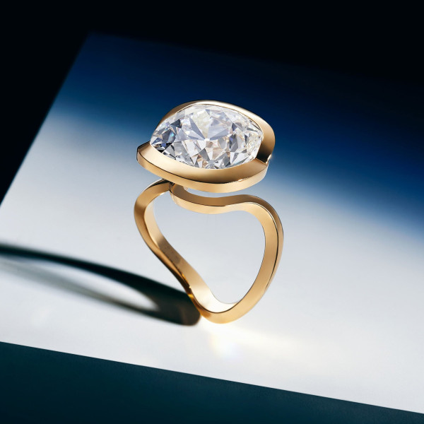 9.5ct Cushion Cut White Sapphire Knot Engagement Ring
