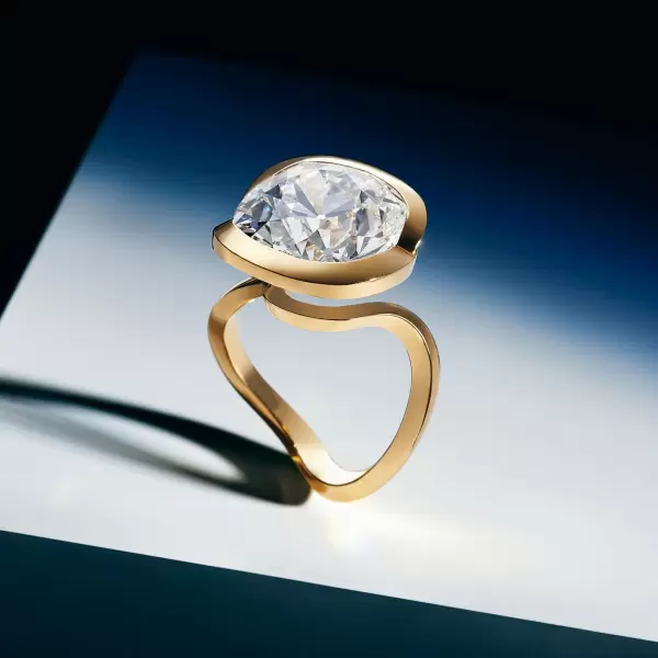 9.5ct Cushion Cut White Sapphire Knot Engagement Ring