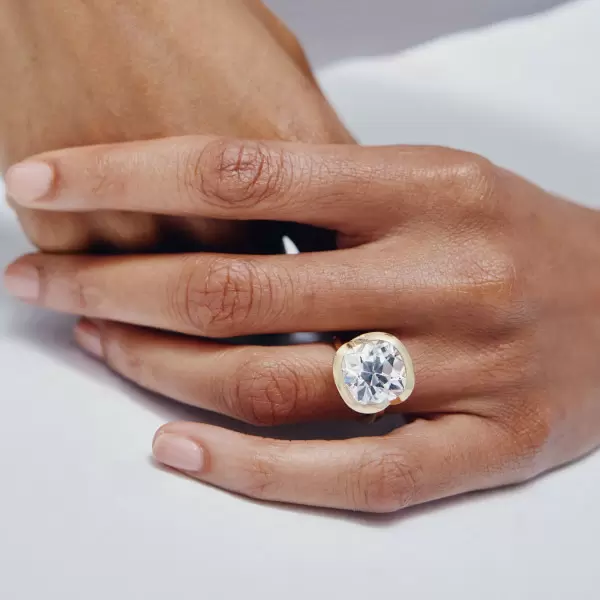 9.5ct Cushion Cut White Sapphire Knot Engagement Ring