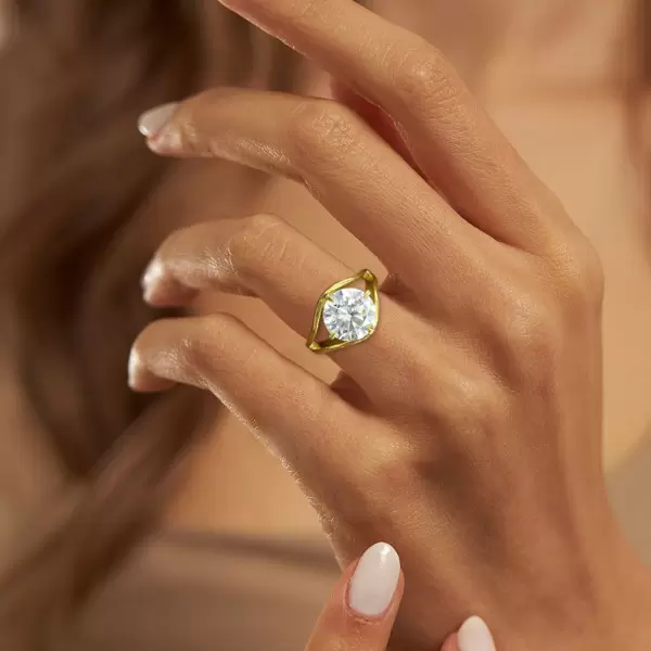 3.8ct Round Cut Split Shank Modern Engagement Ring
