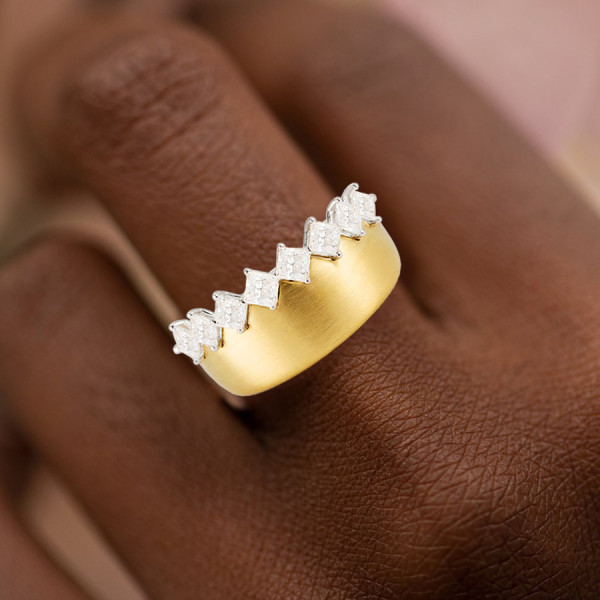 3ctw Princess Cut Matte Modern Wedding Band