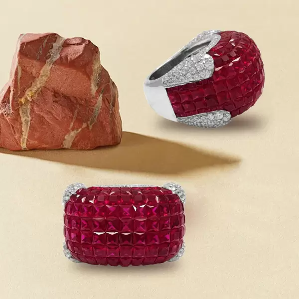 23.75ct  Invisible Setting Ruby Cocktail Ring