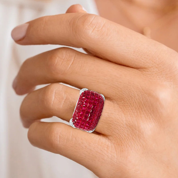 23.75ct  Invisible Setting Ruby Cocktail Ring