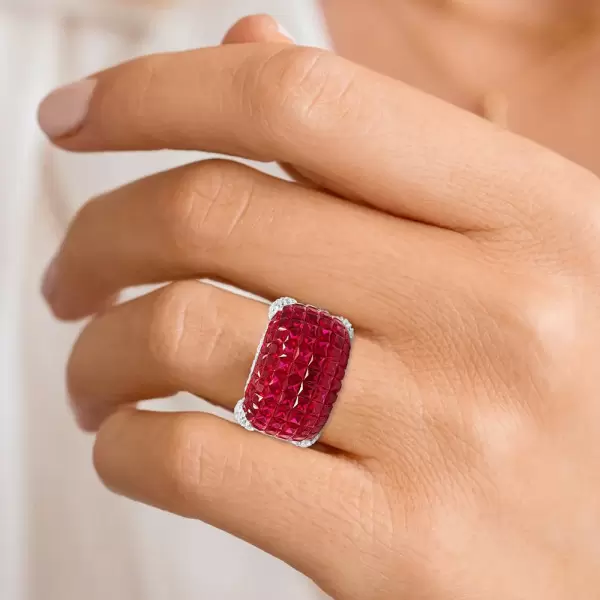 23.75ct  Invisible Setting Ruby Cocktail Ring
