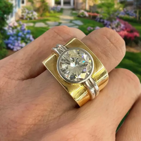 5ct Round Cut White Sapphire Bold Cocktail Ring SayaBling