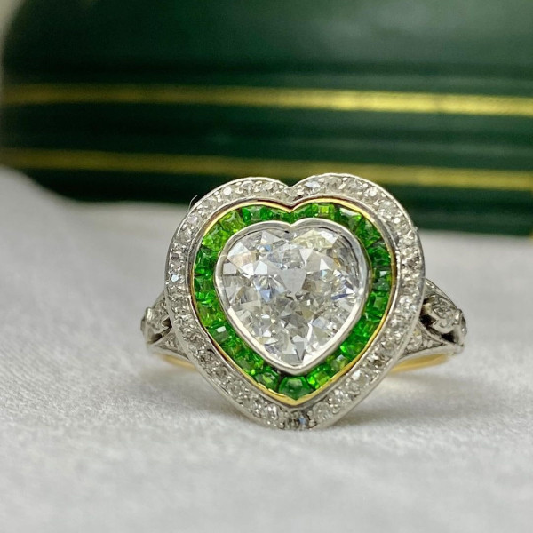 3ct Heart Cut White Sapphire Vintage Engagement Ring