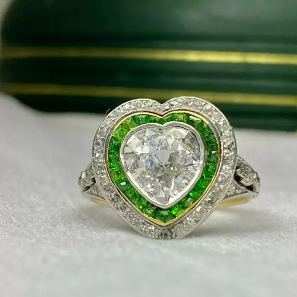 3ct Heart Cut White Sapphire Vintage Engagement Ring