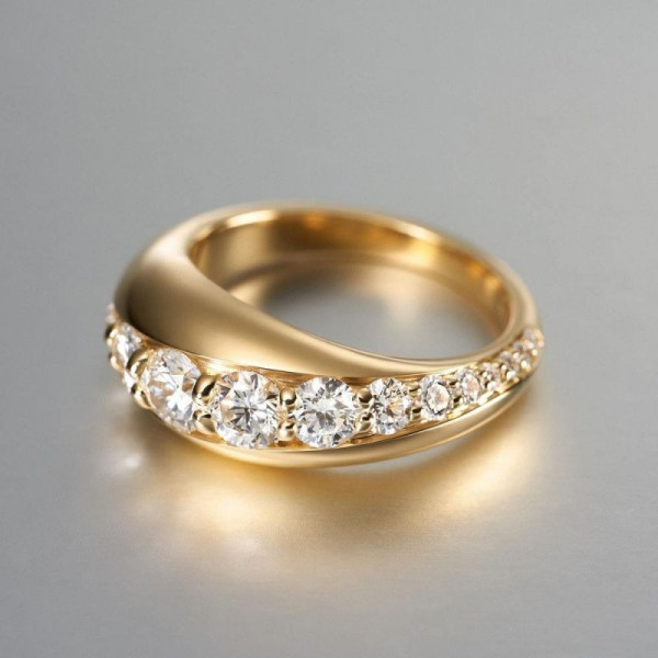 2ctw Round Cut White Sapphire Wedding Band