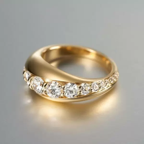 2ctw Round Cut White Sapphire Wedding Band