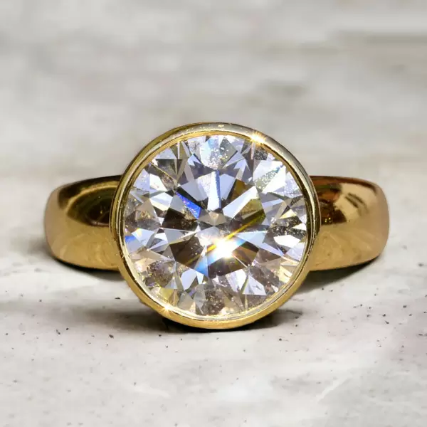 5ct Round Cut Simple Classic Wide Engagement Ring
