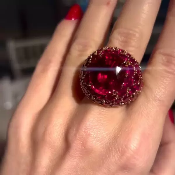 9ct Oval Cut Ruby Bold Cocktail Ring