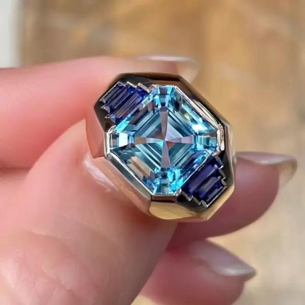 Asscher cut aquamarine sales