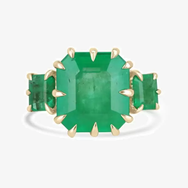 12ct Asscher Cut Emerald Vintage Cocktail Ring