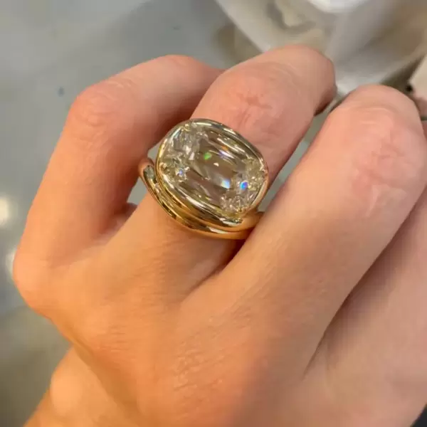 8ct Cushion-shaped Criss Cut White Sapphire Cocktail Ring