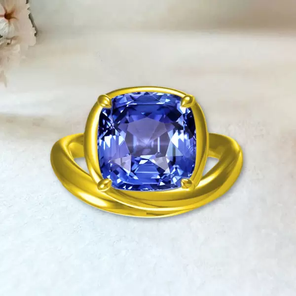 5.6ct Cushion Cut Tanzanite Blue Sapphire Cocktail Ring