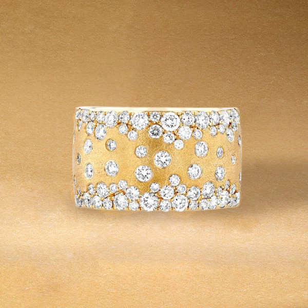 3ctw Flush Set White Sapphire Starry Band Ring