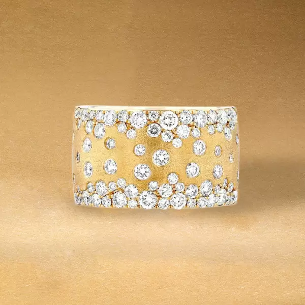 3ctw Flush Set White Sapphire Starry Band Ring