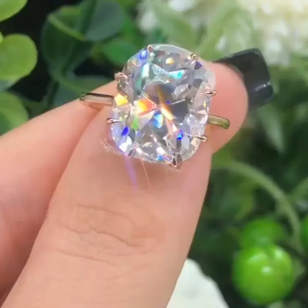 6ct Cushion Cut European Shank Classic Engagement Ring