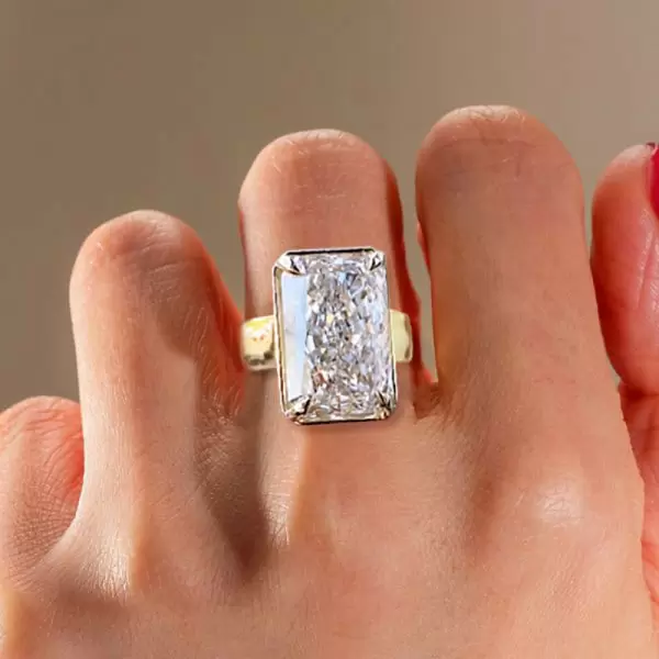 8.4ct Radiant Cut Wide Shank Engagement Ring