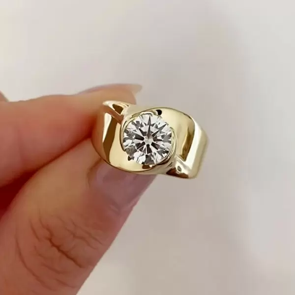3ct Round Cut White Sapphire Bypass Engagement Ring