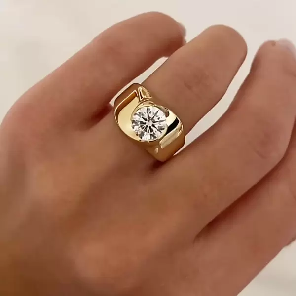 3ct Round Cut White Sapphire Bypass Engagement Ring