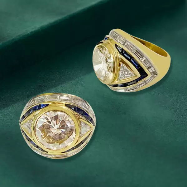 5ct Round Cut Art-deco Style Vintage Engagement Ring