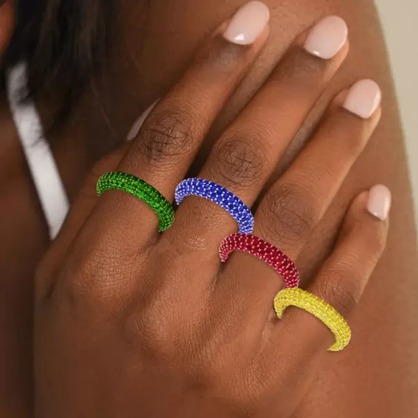 3ctw Multicolor Sapphire Paved Stackable Eternity Ring