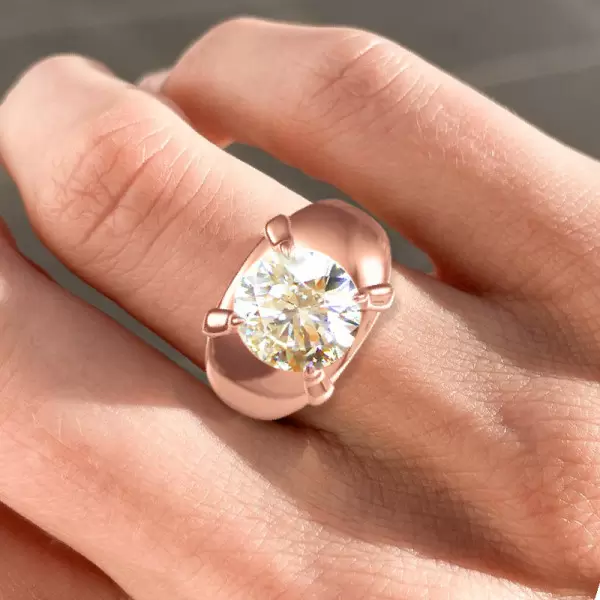 6.8ct Round Cut Rose Gold Tone Modern Engagement Ring