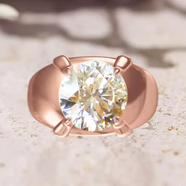 6.8ct Round Cut Rose Gold Tone Modern Engagement Ring