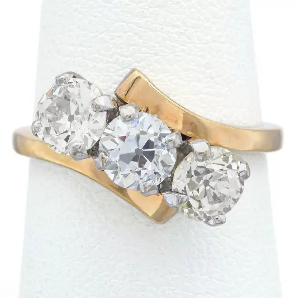 3.5ctw Round Cut Two Tone Bypass Engagement Ring