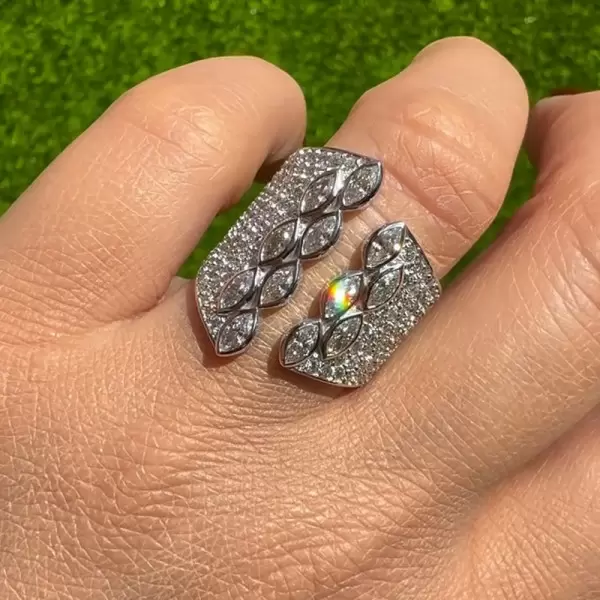 4ctw Marquise Cut Asymmetric Vintage Cocktail Ring