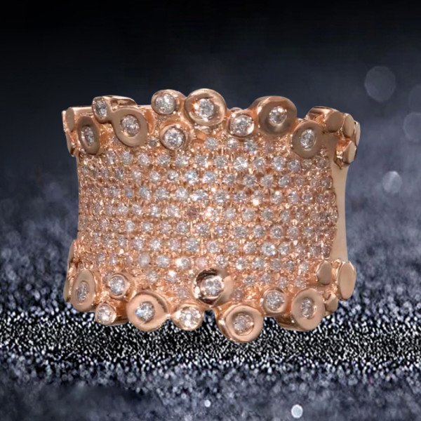4ctw Round Cut Bezel-set Cluster Firework Cocktail Ring