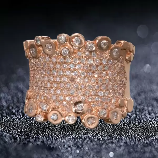 4ctw Round Cut Bezel-set Cluster Firework Cocktail Ring