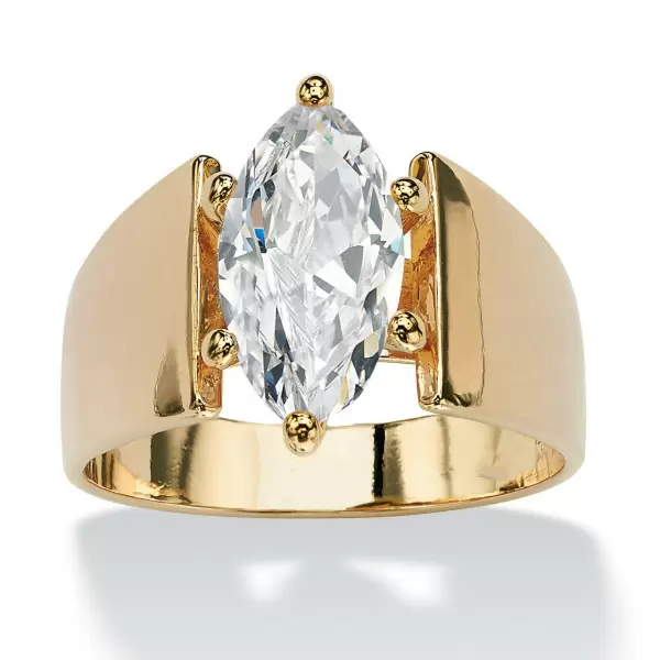 2.5ct Marquise Cut White Sapphire Simple Classic Engagement Ring